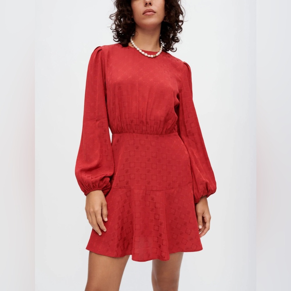 Maje ROMASY Red Cut Out Logo Mini Dress NWT‎